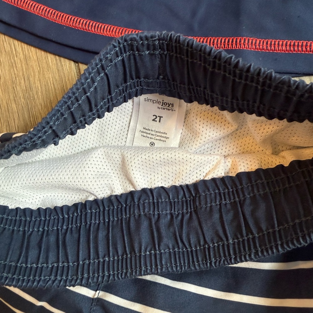 Simple Red and Blue Rashguard Swim Set - Picture 3 of 3
